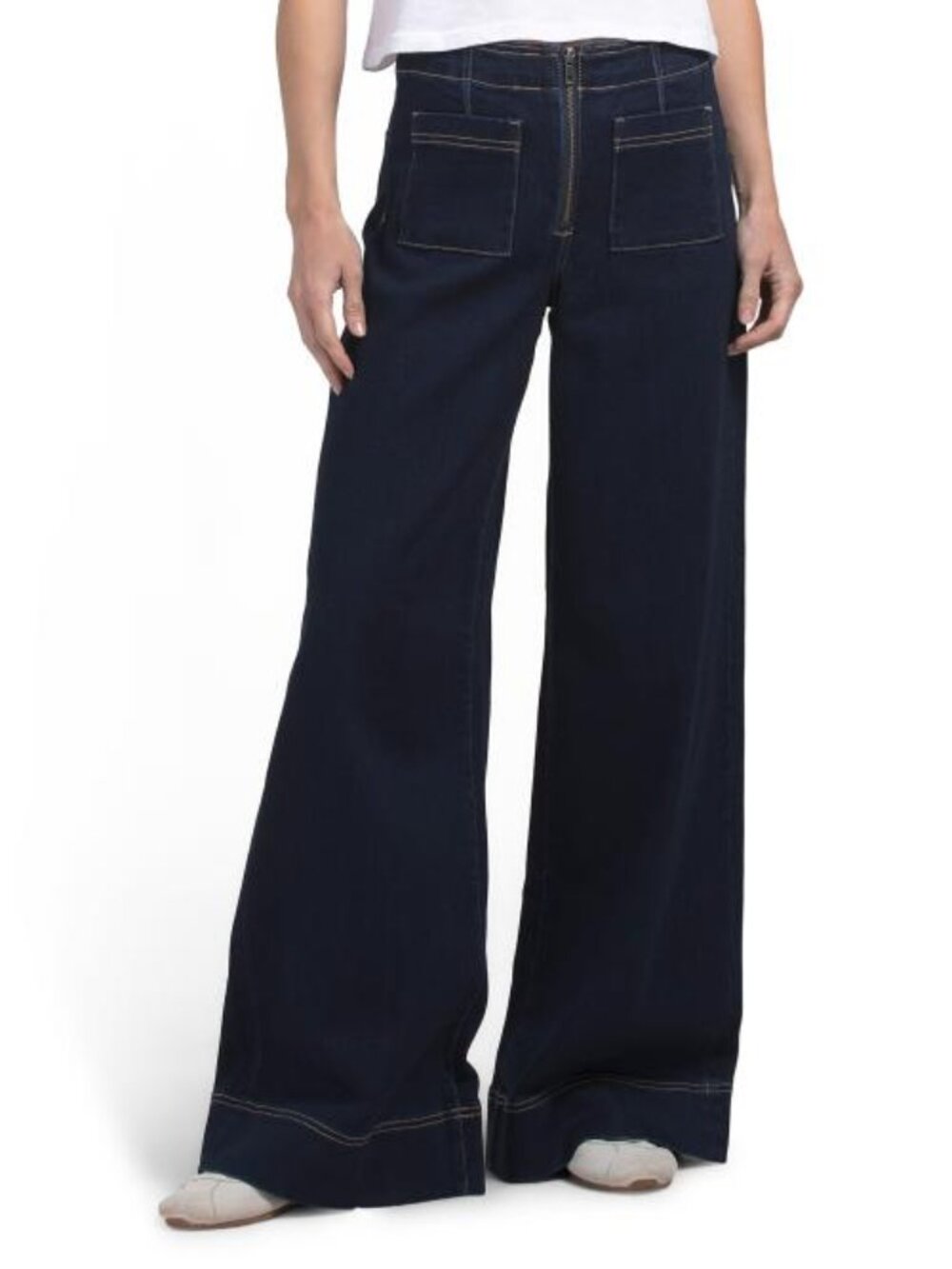 HIDDEN Fashion Patch Pocket Super Wide Leg Jeans